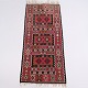 Kilim Inspired Runner Rug with Geometric Pattern in Red ...