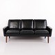 Vintage Three Seater Sofa in Black Leather Danish Design ...