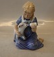 Royal Copenhagen 0435 RC Girl with lamb 16 x 13 cm Allan Therkelsen Children with farm animals ...