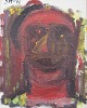 S.H., abstract oil on canvas, 1971.Expressive abstract-figurative portrait featuring a ...