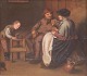 Follower of Jan Miense Molenaer, Dutch Old Master school, interior with figures.Atmospheric ...