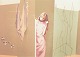 Ariel Ben-David, lithograph, listed Israeli visual artist.Surrealist figurative composition ...