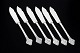 Evald Nielsen, set of six fish knives.Set of six hand-hammered fish knives in 830 silver, ...