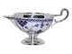 Blue Fluted Half LaceCreamer with silver plate stand ...