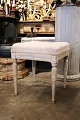19th century Gustavian stool in wood with a fine grey ...