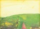Lars Bertle, abstract landscape, oil on canvas, listed Swedish visual artist.Modernist ...