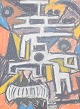 Scandinavian artist, abstract pastel on paper, 1967.Abstract composition executed in pastel ...