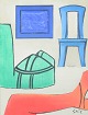 Hardy Strid, still life, acrylic on canvas, listed Swedish visual artist.Modernist ...