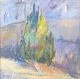 Ingrid Lundqvist, oil on canvas, Swedish artist.Abstract landscape composition executed in ...