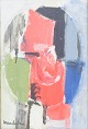 Stig Henry Wernheden, abstract composition, oil on board, listed Swedish artist.Abstract ...