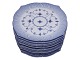 Blue Fluted PlainRare fish dinner plate 24 cm.