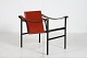 Le Corbusier + CassinaSling chair LC1 with frame of matte black metal,seat, back rest and ...