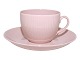 Arabia Finland Sointu, pink coffeecup with matching saucer.Designed by Kai Franck in 1949 ...