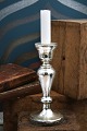 Antique, 19th century candlestick in mouth-blown Mercury Glass. H: 19cm.