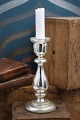 Antique, 19th century candlestick in mouth-blown Mercury Glass. H: 19cm.