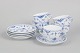 Royal Copenhagen Blue Fluted Half Lace, set of five coffee cups and saucers.Set comprising ...