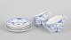 Royal Copenhagen Blue Fluted Half Lace, set of four chocolate cups and saucers.Set ...