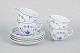 Royal Copenhagen Blue Fluted Plain, set of four large coffee cups and saucers.Set comprising ...