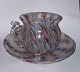 ART GLASS FROM ITALY: Cup and saucer made of glass from Murano, Italy. In perfect condition. ...