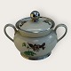 Green Vallø, with Plantin edge, KPM, Copenhagen Porcelain Painting, Lyngby, Sugar bowl, 11cm ...