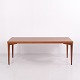Long coffee table in solid teak dating from circa the 1960s. The table has a simple rectangular ...