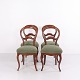 Set of 4 Rococo Revival Chairs in Dark Wood with Green ...