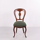 Antique Dark Wood Chair with Green Upholstered Seat ...