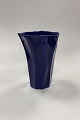 Royal Copenhagen Natura Vase. Cobalt blue glaze. Designed by Ole Kortzau. Measures 20 cm / ...