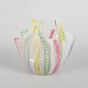 Murano, latticino fazzoletto bowl.Hand-blown glass bowl in a sculptural fazzoletto form with ...