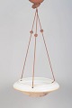 European art deco opaline glass pendant lamp.Elegant art deco pendant lamp with a ...
