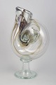 Michael Bang for Holmegaard, large snail art glass vase.Large sculptural snail vase in ...
