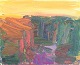 Lars Bertle, “Höstkväll”, oil on board, listed Swedish visual artist.Expressive landscape ...
