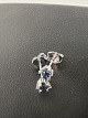 Earrings in 14 carat white gold, with inlaid blue sapphire.Stamped 14k.Neat and well ...