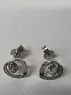 Earrings in 14 carat white gold, with inlaid diamonds.Stamped 585.Length 1.0 ...
