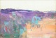 Lars Bertle, “Morgon Fårö”, Swedish modernist.Vibrant, abstracted landscape executed in oil ...