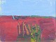 Lars Bertle, “Ljunghed”, Swedish modernist.Vibrant, abstracted landscape executed in oil on ...