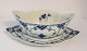 Royal Copenhagen. Blue fluted, half lace. Sauce bowl. Model 587. Length 23.5 cm. (1 quality)