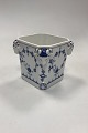 Royal Copenhagen Blue Fluted Plain Flower Pot with goat head motifs, No. 124. Without saucer. ...