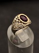 Sterling silver ring size 51-52 with amethyst in gold ring item no. 647140