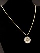 Georg Jensen sterling silver daisy pendant D. 1.8 cm. and sterling silver chain 49 cm. item no. ...