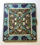 Russian silver box with enamel (916). Length 8.7 cm. Width 7.2 cm.