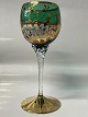 Rømerglass Red wine with floral motif, Green.Height 18.8 cm.Nice and well-maintained ...