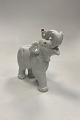 Royal Copenhagen Porcelain Figurine – Elephant No. 236. White with black eyes and a red tip on ...