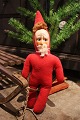 Old Santa Claus with body in cotton wool - felt and face in painted celluoid with a nice old ...