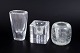Set of three art glass vases, Göran Wärff and others.Set of three sculptural vases in clear ...