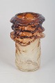 Kai Blomqvist for Kumela, vase.Sculptural vase in heavy mould-blown glass with a pronounced ...