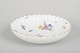Meissen, antique bowl.Antique bowl in white porcelain with a scalloped rim, hand-painted ...