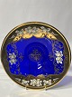 Glass Bowl blue with floral motif / gold.Diameter 25.7 cm.Height 6.0 cm.Nice and ...