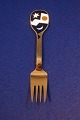 Georg Jensen/Anton Michelsen Christmas spoons & forks of Danish gilt sterling silver. Georg ...