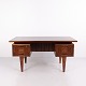 Freestanding Rosewood and Solid Wood Desk with Six ...